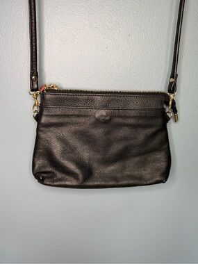 A. Bellucci Made in Italy Classic Genuine Leather Crossbody with Gold Hardware